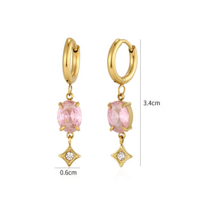 Ohrringe Zirkonia Rosa Gold