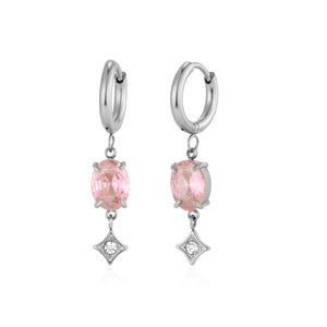 Ohrringe Zirkonia Rosa Silber