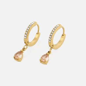 Ohrringe Zirkonia Tropfen Gold