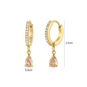 Ohrringe Zirkonia Tropfen Gold