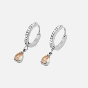 Ohrringe Zirkonia Tropfen Silber