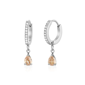 Ohrringe Zirkonia Tropfen Silber