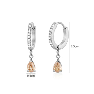 Ohrringe Zirkonia Tropfen Silber