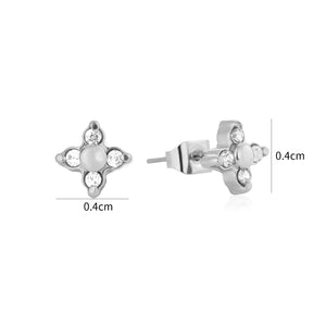 Ohrrstecker Blume mit Zirkonia Silber