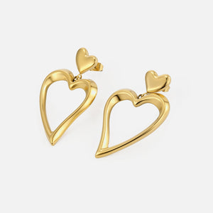 Ohrrstecker Doppel Fancy Herz Gold