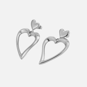 Ohrrstecker Doppel Fancy Herz Silber