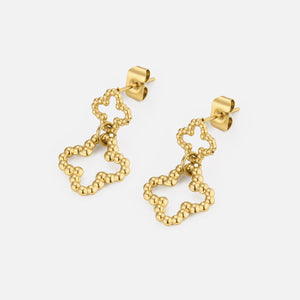 Ohrrstecker Doppel Kleeblatt Gold