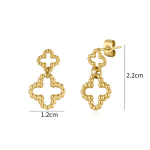 Ohrrstecker Doppel Kleeblatt Gold