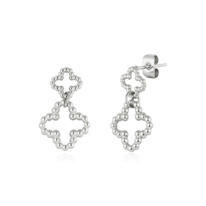 Ohrrstecker Doppel Kleeblatt Silber