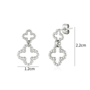 Ohrrstecker Doppel Kleeblatt Silber