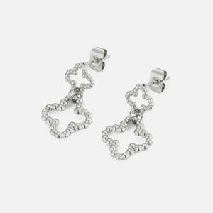 Ohrrstecker Doppel Kleeblatt Silber