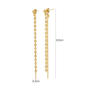 Ohrrstecker doppelte Kette Gold