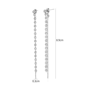 Ohrrstecker doppelte Kette Silber