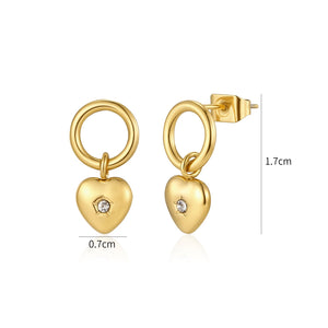 Ohrrstecker Herz Zirkonia Gold