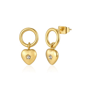 Ohrrstecker Herz Zirkonia Gold