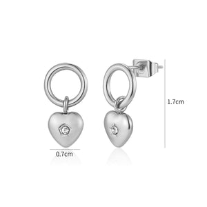 Ohrrstecker Herz Zirkonia Silber