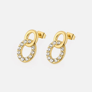 Ohrrstecker Kreis mit Steinen Gold