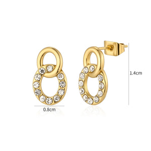 Ohrrstecker Kreis mit Steinen Gold