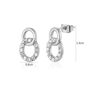 Ohrrstecker Kreis mit Steinen Silber