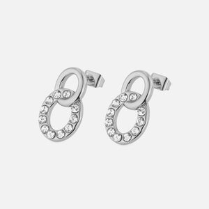 Ohrrstecker Kreis mit Steinen Silber