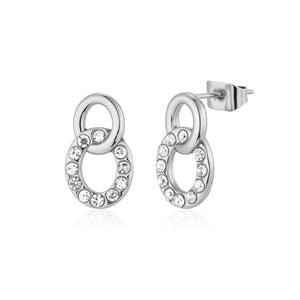 Ohrrstecker Kreis mit Steinen Silber