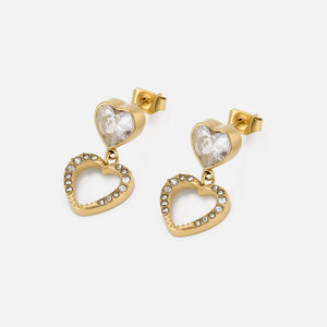 Ohrrstecker Loved Strass Gold