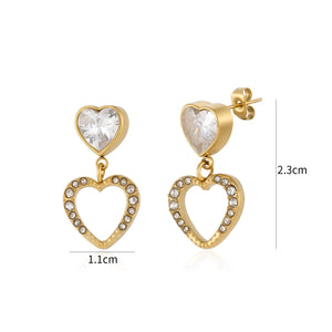 Ohrrstecker Loved Strass Gold