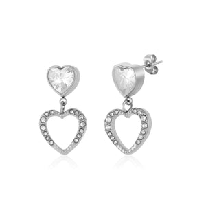 Ohrrstecker Loved Strass Silber