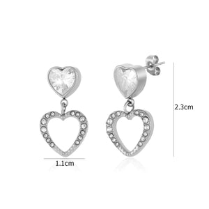 Ohrrstecker Loved Strass Silber