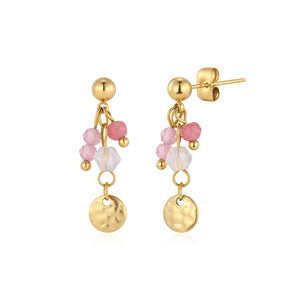 Ohrrstecker mit rosa Perlen Gold
