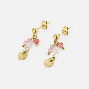 Ohrrstecker mit rosa Perlen Gold