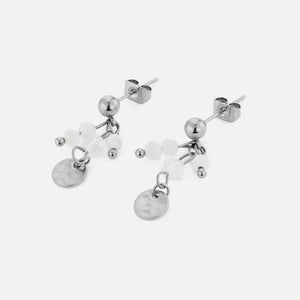 Ohrrstecker mit weißen Perlen Silber