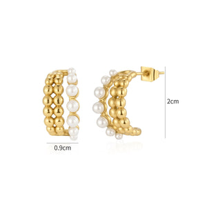 Ohrrstecker Mix Perlen Gold