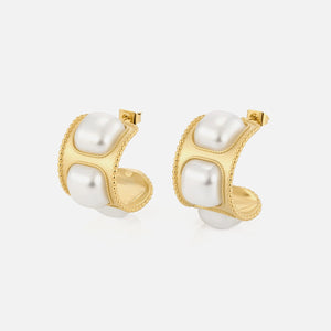 Ohrrstecker quadratische Perlen Gold