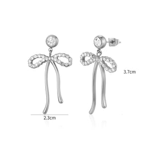 Ohrrstecker Schleife mit Steinen Silber