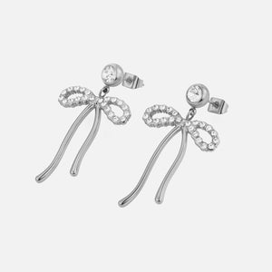 Ohrrstecker Schleife mit Steinen Silber