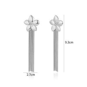 Ohrstecker Blume hängend Silber