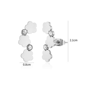 Ohrstecker Blumen mit Steinchen Silber