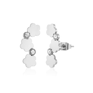 Ohrstecker Blumen mit Steinchen Silber