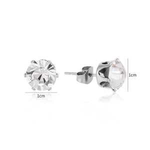 Ohrstecker Diamant 10mm Silber