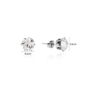 Ohrstecker Diamant 6mm Silber