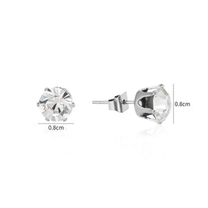 Ohrstecker Diamant 8mm Silber