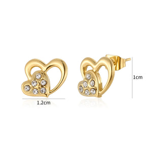 Ohrstecker Doppelherz Gold