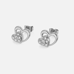 Ohrstecker Doppelherz Silber
