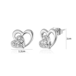 Ohrstecker Doppelherz Silber