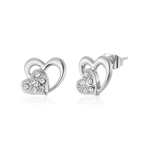 Ohrstecker Doppelherz Silber