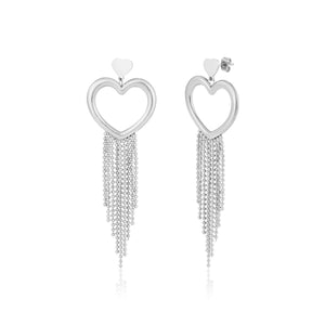 Ohrstecker hängend Herz Silber