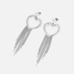 Ohrstecker hängend Herz Silber