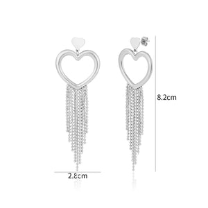 Ohrstecker hängend Herz Silber