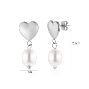 Ohrstecker Herz mit Perle Silber